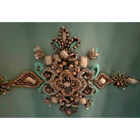 Pakistani Designer Sarosh Salman Dress. Mint Green. Handcrafted - Picture 6 of 9